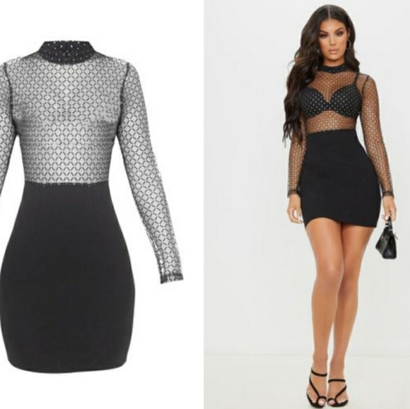 Mesh top bodycon dress - Picture 2 of 4